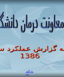 پاورپوینت خلاصه گزارش عملکرد سالانه 1386