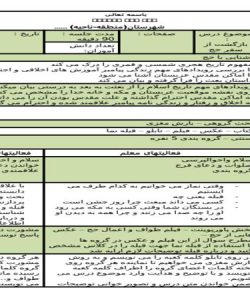 طرح درس بازگشت از سفر حج مطالعات اجتماعی پنجم ابتدایی