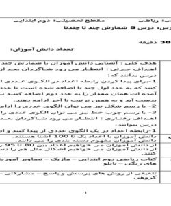 طرح درس شمارش چند تا چندتا ریاضی دوم ابتدایی