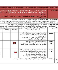 طرح درس ملی گوه و پیچ ها علوم پنجم ابتدایی