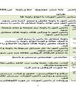 طرح درس خط و زاویه ریاضی ششم ابتدایی