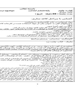 طرح درس روزانه علوم ششم ابتدایی درس کارخانه کاغذ سازی