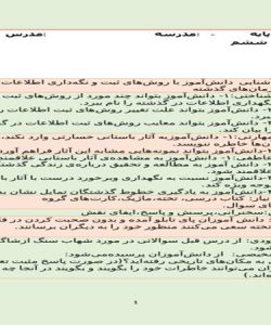 طرح درس سرگذشت دفتر من علوم ششم ابتدایی