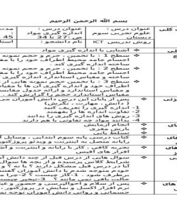 طرح درس علوم سوم ابتدایی اندازه گیری مواد