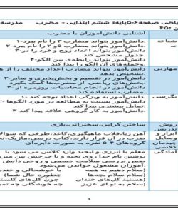 طرح درس مضرب ریاضی ششم ابتدایی