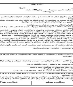 طرح درس نیاز های خانواده چگونه تامین میشود مطالعات اجتماعی سوم ابتدایی درس دهم