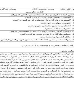 طرح درس کار نیک فارسی سوم ابتدایی درس هفتم