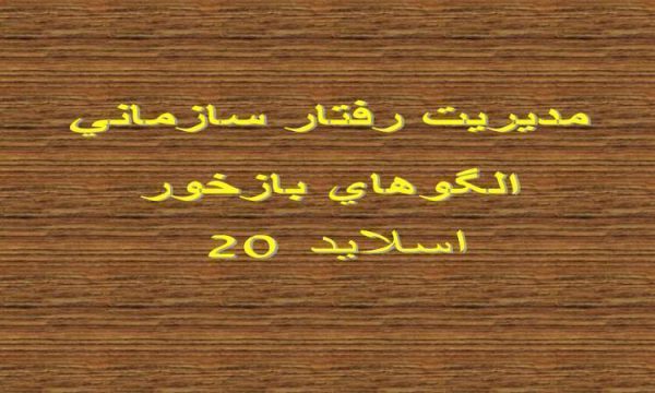 پاورپوینت مديريت رفتار سازماني الگوهاي بازخور