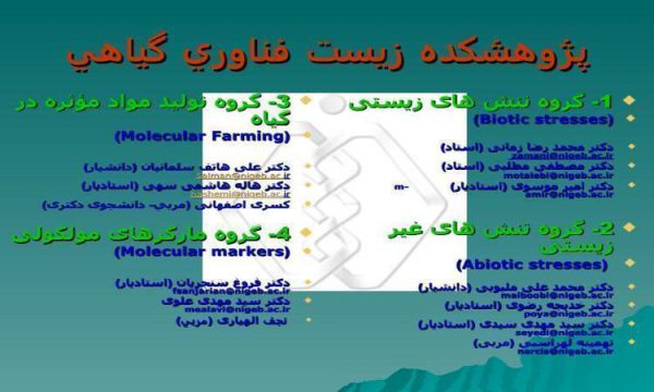 پاورپوینت پژوهشکده بيوتکنولوژی گياهی