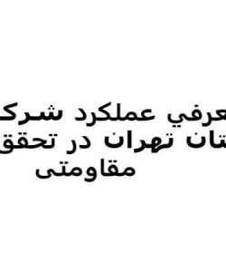 معرفي عملکرد شرکت گاز استان تهران در تحقق اقتصاد مقاومتی